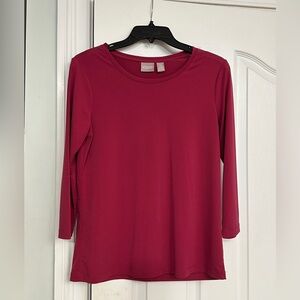 Chico's Raspberry Long Sleeve Top